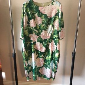 floral dress in a plus size .